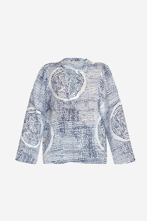 Maicazz Maicazz su24.60.009 japan - top T-shirt Korte mouw blue circle -d8