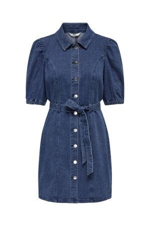 Only Only onlvibbe ss belt dnm dress mbd noos 15304123 Jurk medium blue denim