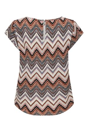 Only Only onlvic s/s aop top noos ptm 15161116 T-shirt Korte mouw cloud dancer arabian zigzag