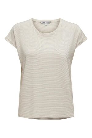 Only Only onlclaudia s/s glitter stripe top jrs 15318422 T-shirt Korte mouw cloud dancer gold lurex stripe