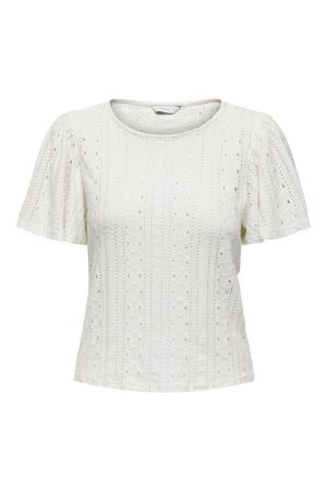 Only Only onlriverside s/s flaired top jrs 15312474 T-shirt Korte mouw cloud dancer