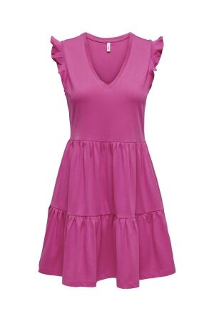 Only Only onlmay cap sleev fril dress jrs noos 15226992 Zomerjurkjes raspberry rose