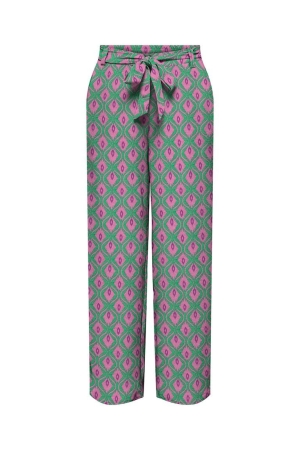 Only Only onlnova life vis palazzo pant aop 15264446 Broek deep mint 522 vibrant geo