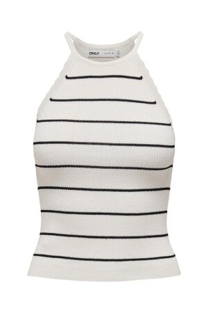Only Only onlgemma sl scallop stripe o-neck knt 15314667 Tops en Singlets cloud dancer black
