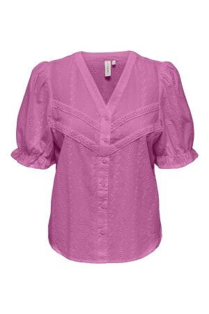 Only Only onlfrida ss v-neck button blouse wvn cs 15289913 T-shirt Korte mouw strawberry moon