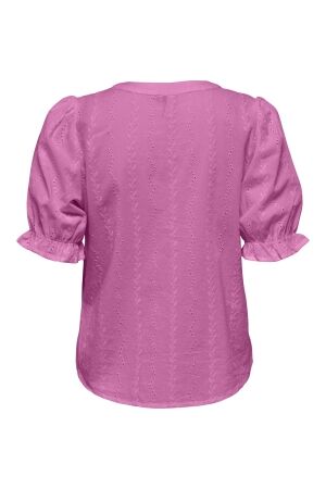 Only Only onlfrida ss v-neck button blouse wvn cs 15289913 T-shirt Korte mouw strawberry moon