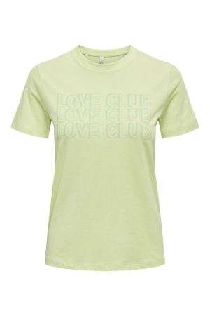 Only Only onltruly reg s/s print top box jrs 15324394 T-shirt Korte mouw shadow lime club Shadow Lime Club