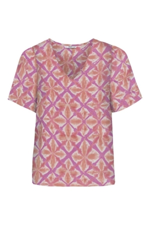 Only Only onlalma life vis s/s v-neck top aop 15273136 T-shirt Korte mouw sachet pink 559 marley