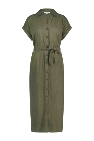 Tramontana Tramontana c03-12-501 dress shirt belted Jurk 006200-olive