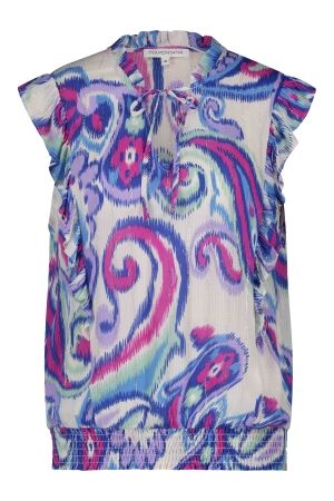 Tramontana Tramontana c16-12-302 top lurex big paisley Tops en Singlets 009990-printwhites