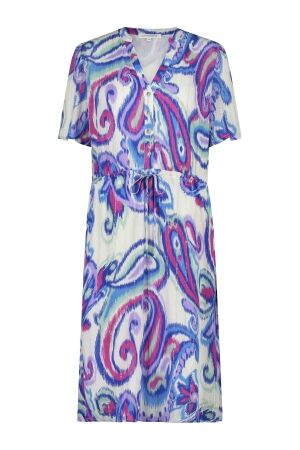 Tramontana Tramontana c16-12-501 dress lurex big paisley Jurk 009990-printwhites