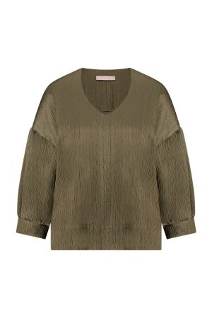 Studio Anneloes Studio Anneloes juliana wrinkle jacq top 09603 Blouse 8000 earth