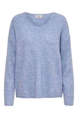 Only Only onlcamilla v-neck l/s pullover knt noos 15204588 Trui skyway melange