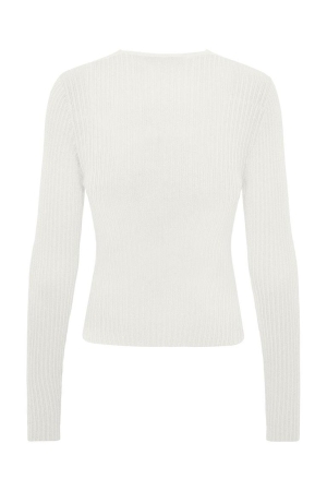 Only Only onlmeddi ls peek-a-boo o-neck cc cs knt 15320764 Trui cloud dancer