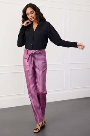 Studio Anneloes Studio Anneloes mita faux leather trousers 09709 Broek 5200 purper