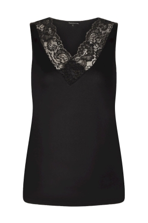 Tramontana Tramontana pippa nos basic top v-neck lace Tops en Singlets 009000-black