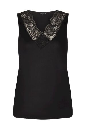Tramontana Tramontana pippa nos basic top v-neck lace Tops en Singlets 009000-black