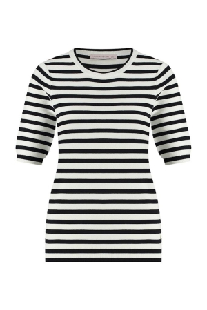 Studio Anneloes Studio Anneloes luna stripe short slv pullover 91510 1169 off white/dark blue