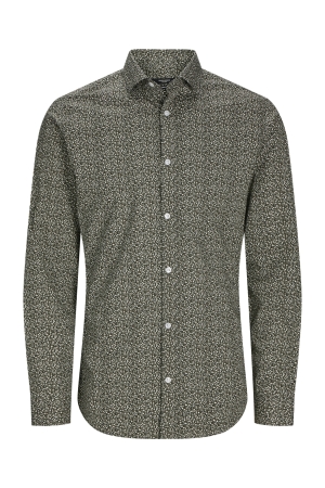 J&J Premium J&J Premium jprblablackpool stretch ls shirt sn 12260625 Overhemd peat slim fit