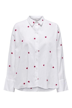 Only Only onlnew lina grace ls emb shirt noos wvn 15283743 Blouse bright white heart