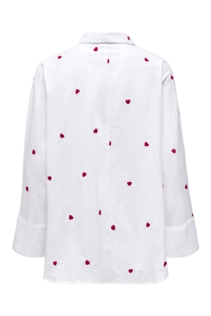 Only Only onlnew lina grace ls emb shirt noos wvn 15283743 Blouse bright white heart