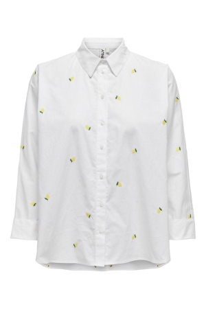 Only Only onlnew lina grace ls emb shirt noos wvn 15283743 Blouse bright white lemon