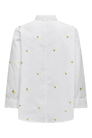 Only Only onlnew lina grace ls emb shirt noos wvn 15283743 Blouse bright white lemon
