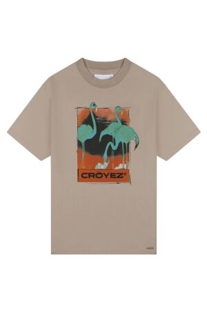 Croyez Homme Croyez Homme cr1-hs24-25 thermal flamingo t-shirt Print T-shirts 264 khaki