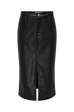 Only Only onlkiri hw lo slit faux lea skirt cc pnt 15324778 Broek black