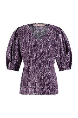 Studio Anneloes Studio Anneloes essie spot top 09792 T-shirt Korte mouw 1169 off white/dark blue