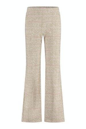 Studio Anneloes Studio Anneloes meghan bonded check trousers 09930 Broek 1116 offwhite/clay