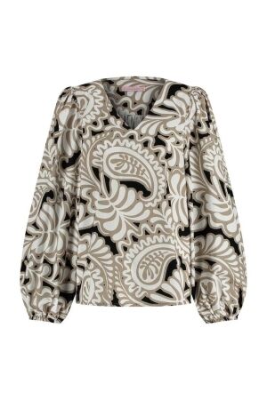 Studio Anneloes Studio Anneloes layla paisley poplin top 09931 T-shirt Lange mouw 1116 offwhite/clay