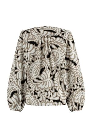Studio Anneloes Studio Anneloes layla paisley poplin top 09931 T-shirt Lange mouw 1116 offwhite/clay