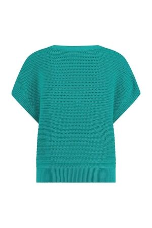 Studio Anneloes Studio Anneloes chiara v-neck crochet top 10000 T-shirt Korte mouw 7303 smaragd