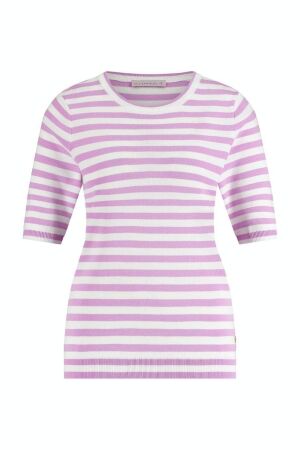 Studio Anneloes Studio Anneloes luna ssl stripe pullover 10003 Trui korte mouw 1146 offwhite/rose