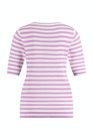 Studio Anneloes Studio Anneloes luna ssl stripe pullover 10003 Trui korte mouw 1146 offwhite/rose