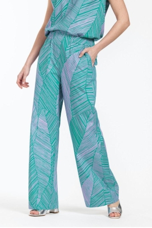 Studio Anneloes Studio Anneloes doro poplin trousers 09958 Broek 7346 smaragd/lila pink