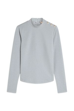 Josh V Josh V lian jv-2410-1106 T-shirt Lange mouw 565 grey blue glitter