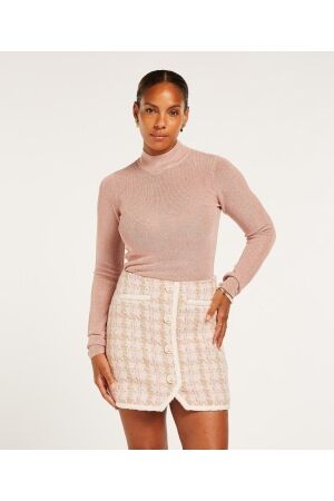 Josh V Josh V jip jv-2408-2101 T-shirt Lange mouw 562 dusty pink glitter