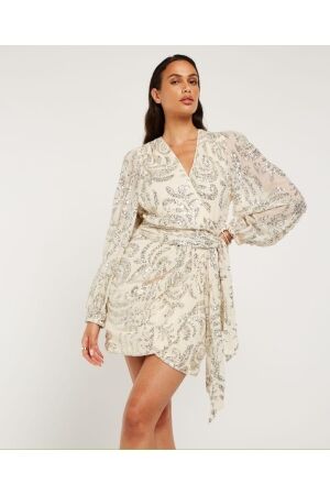 Josh V Josh V trina jv-2406-0401 Jurk 357 cocoon white silver