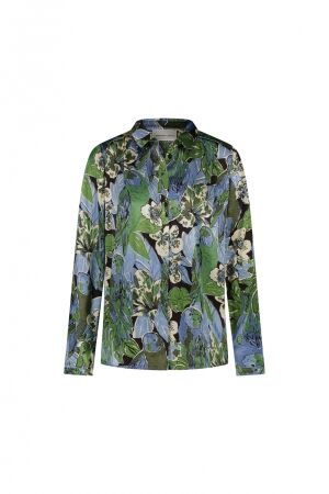Fabienne Chapot Fabienne Chapot sunrise blouse clt-bls-27-aw24-0078 Blouse 0078 black/parrot green