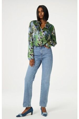 Fabienne Chapot Fabienne Chapot sunrise blouse clt-bls-27-aw24-0078 Blouse 0078 black/parrot green
