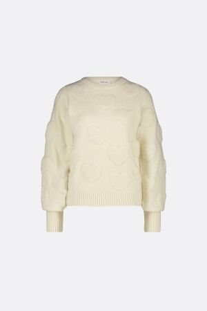Fabienne Chapot Fabienne Chapot bibian heart pullover clt-pul-24-aw24-1004 Trui 1004 warm white