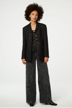 Fabienne Chapot Fabienne Chapot cher tweed blazer clt-bla-15-aw24-9 Blazers 9001 black