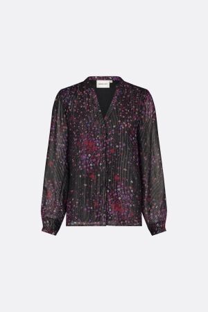 Fabienne Chapot Fabienne Chapot frida blouse clt-bls-61-aw24-0 Blouse 0116 black/raspberry