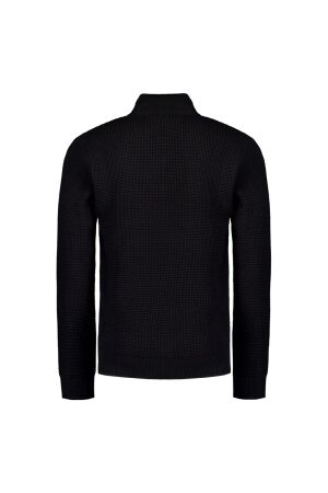 No- Excess No- Excess 25230937 pullover half zipper solid jacquard Trui 020 black