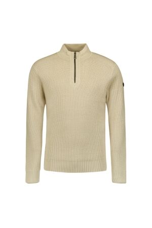No- Excess No- Excess 25230937 pullover half zipper solid jacquard Trui 122 cement