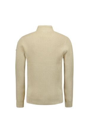 No- Excess No- Excess 25230937 pullover half zipper solid jacquard Trui 122 cement