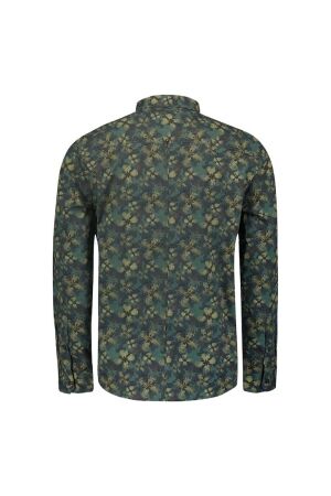 No- Excess No- Excess 25450733 shirt stretch allover printed Overhemd 052 dark green