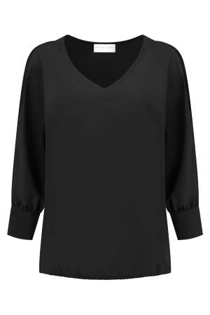 Helena Hart Helena Hart 7570 top hollie transfer T-shirt Lange mouw zwart